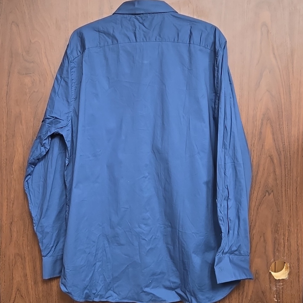 Banana Republic Size XL Blue Slim Fit Cotton Button Down Shirt - Picture 4 of 8